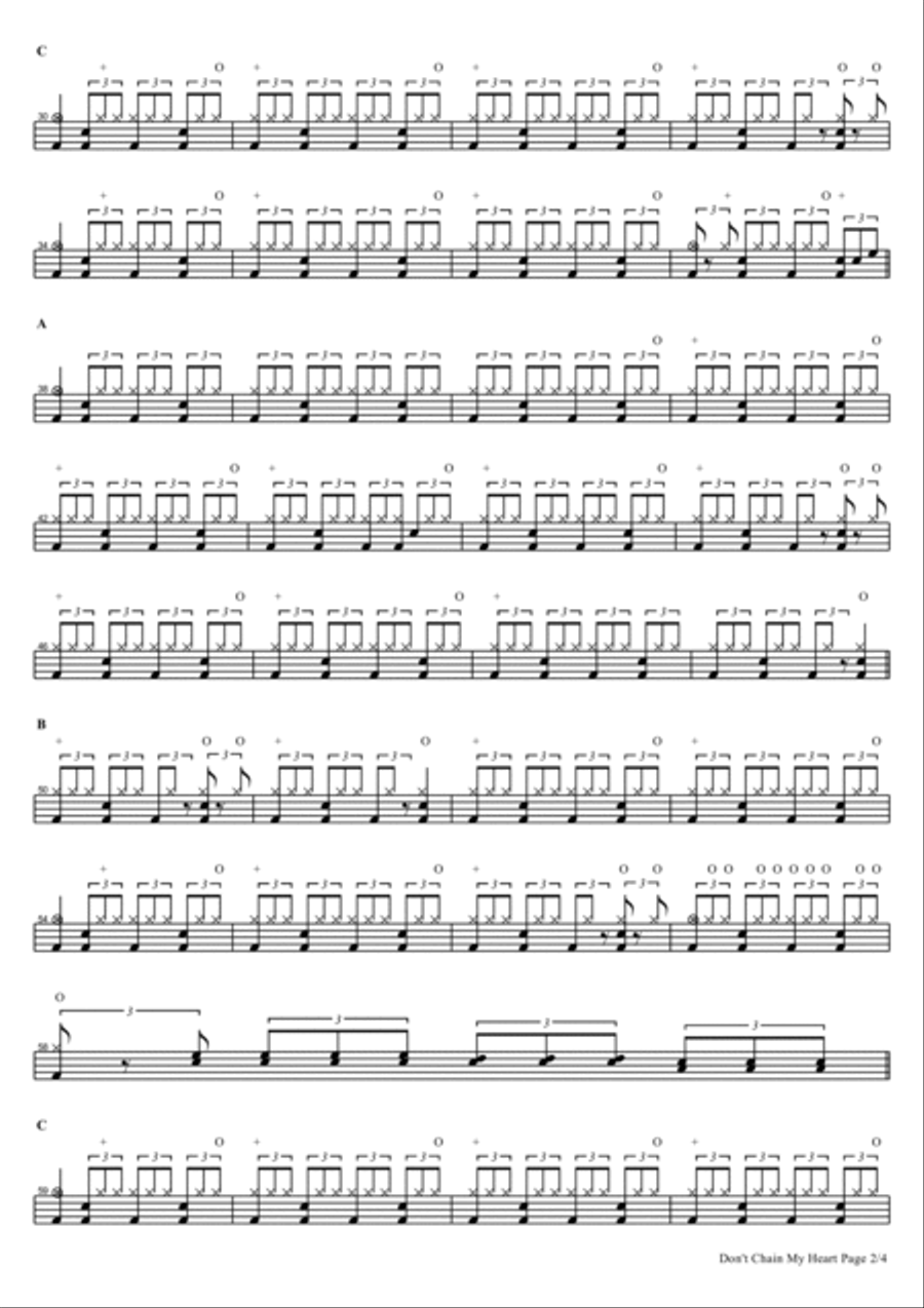 Don't Chain My Heart Don't Chain My Heart Drum Set scores gallery preview page 2