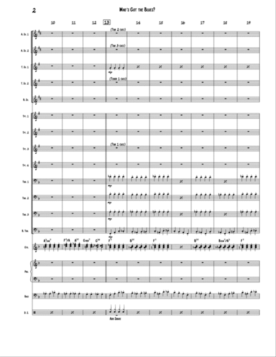 Who’s Got the Blues? (Blues March) Jazz Ensemble scores gallery preview page 2