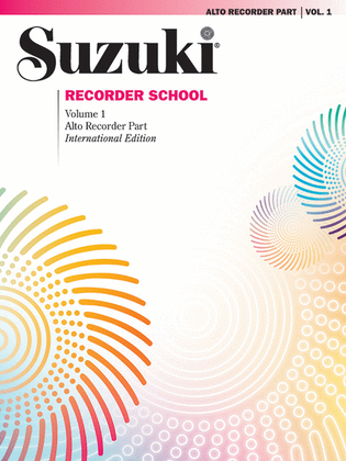 Book cover for Suzuki Recorder School (Alto Recorder), Volume 1
