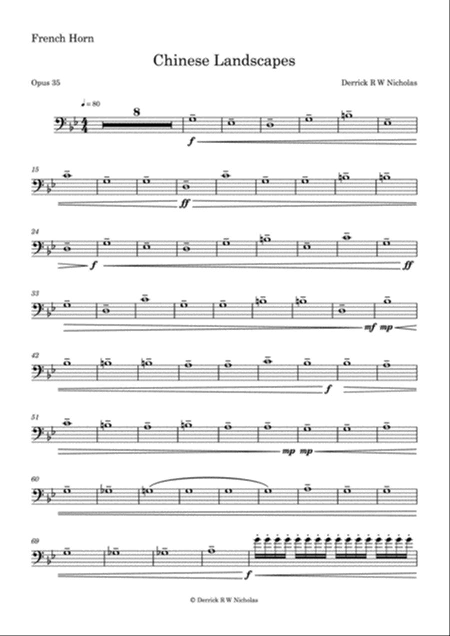 Chinese Landscapes - French Horn Horn Solo scores gallery preview page 2