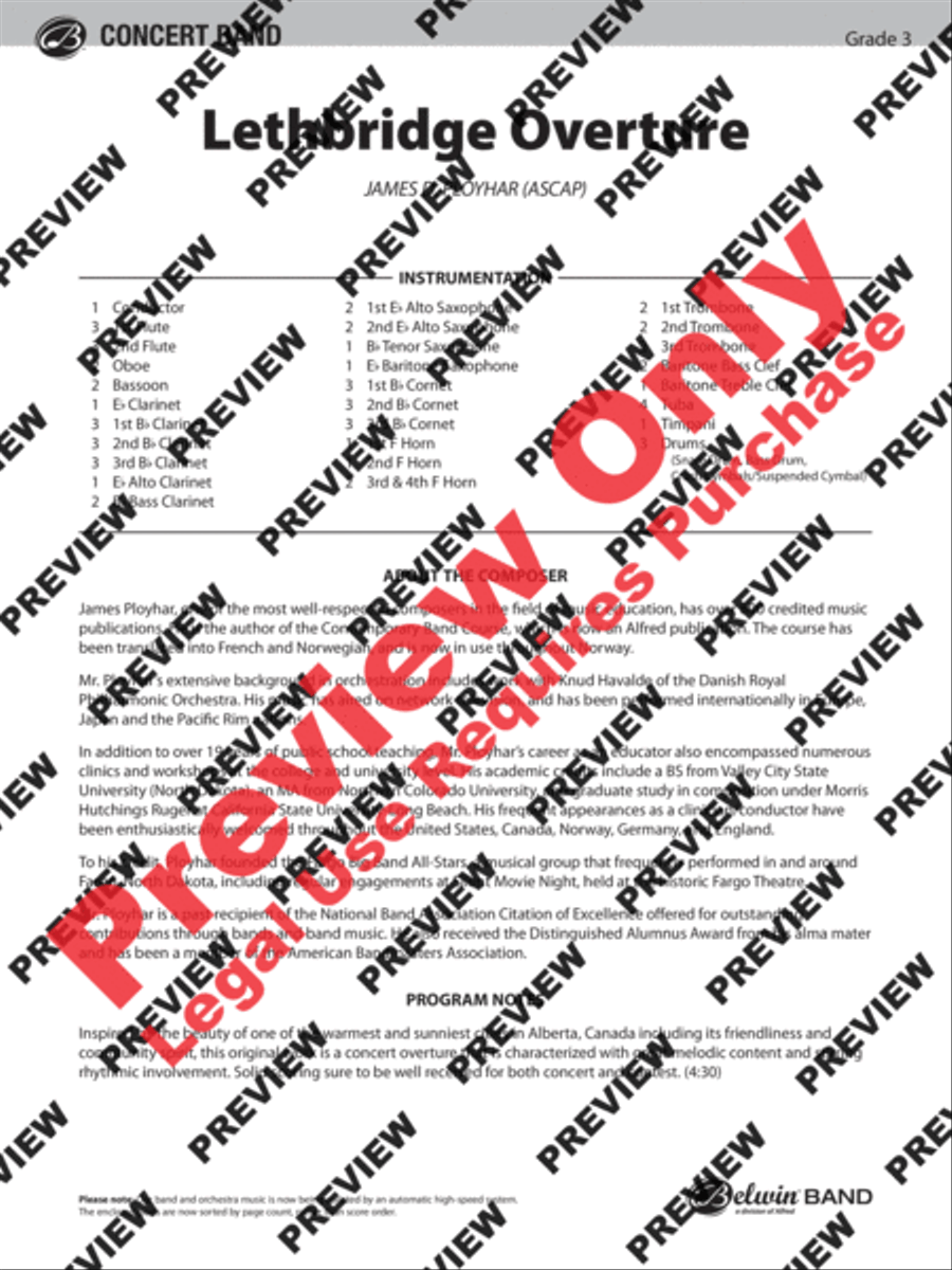 Lethbridge Overture Concert Band scores gallery preview page 2