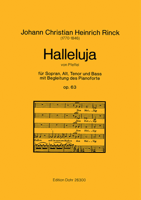 Halleluja von Pfeffel op. 63 -für Sopran, Alt, Tenor und Bass mit Begleitung des Pianoforte-