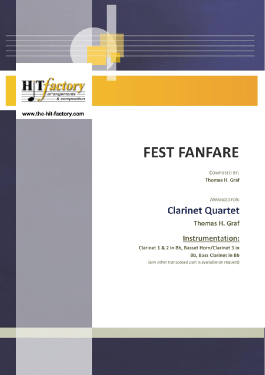 Fest Fanfare - Classical Festive Fanfare - Opener - Clarinet Quartet Clarinet Quartet scores gallery preview page 1