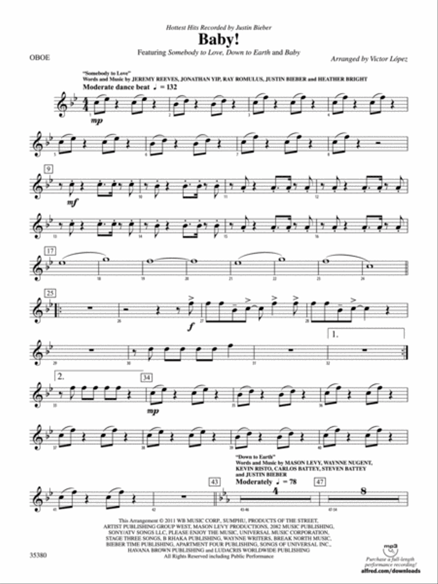 Baby!: Oboe Concert Band scores gallery preview page 1