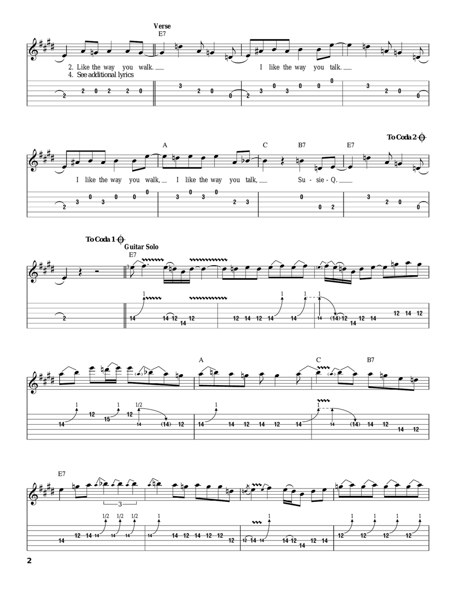 Susie-Q Acoustic Guitar scores gallery preview page 2