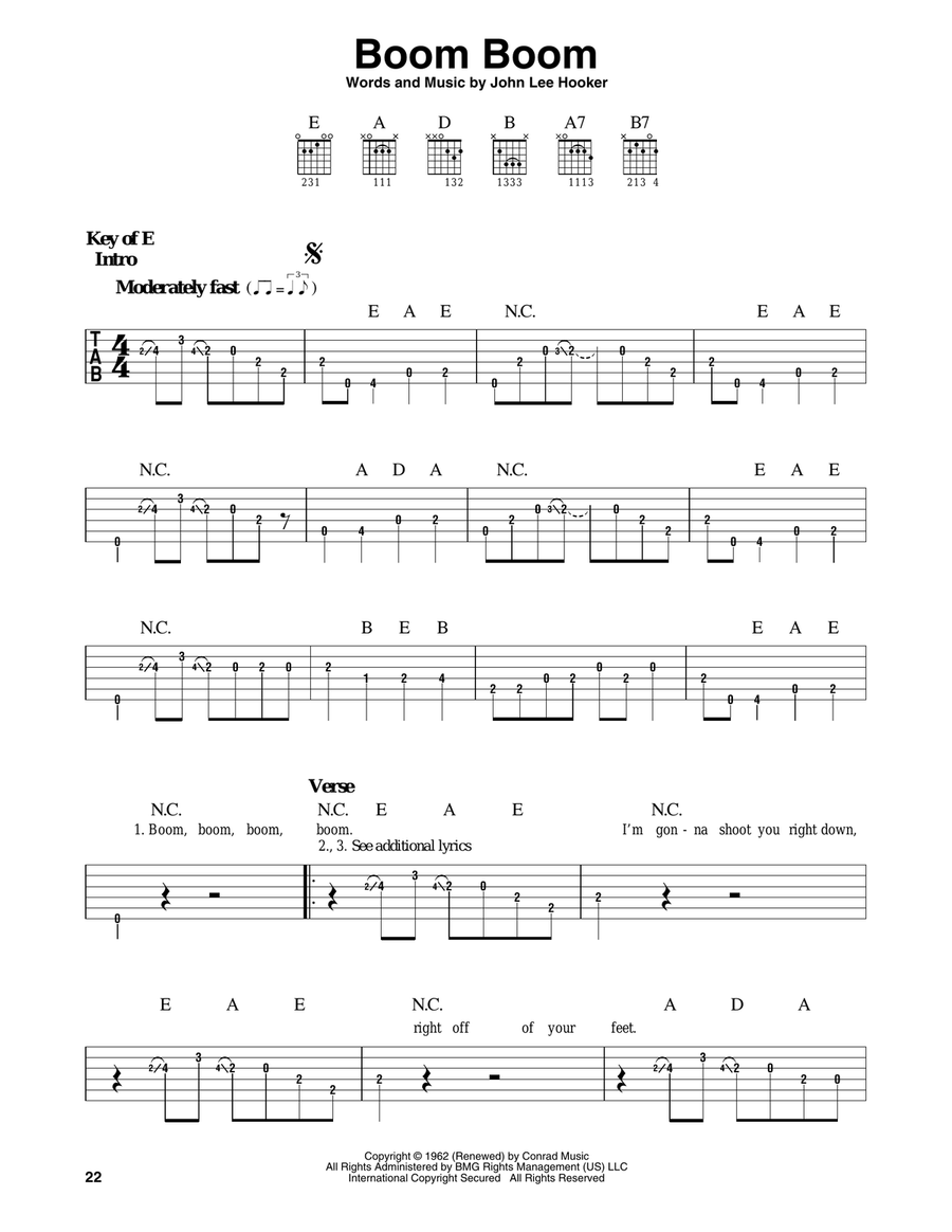 Boom Boom Boom Boom Acoustic Guitar scores gallery preview page 1