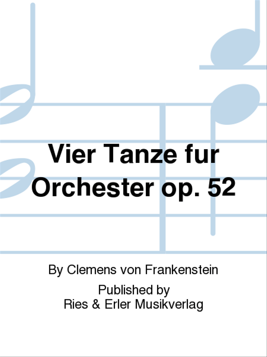 Vier Tanze für Orchester Op. 52 Orchestra scores gallery preview page 1