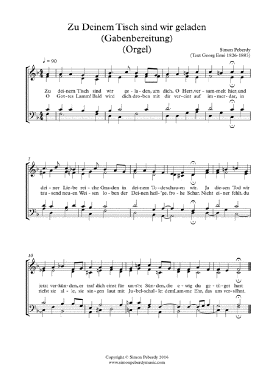 Zu deinem Tisch sind wir geladen (Gabenbereitung, preparation of the altar) SATB. 4-Part scores gallery preview page 2