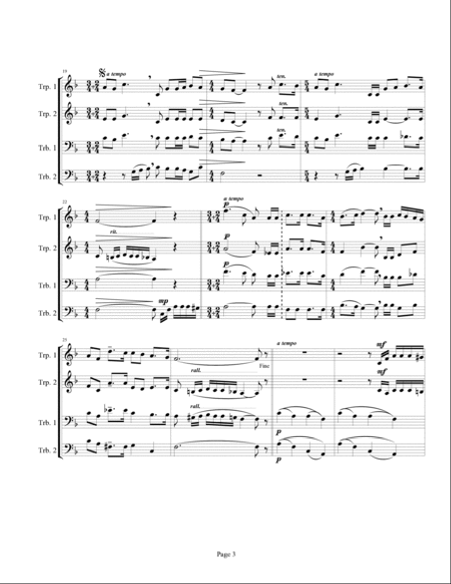 A la orilla de un palmar (Brass Quartet) Brass Quartet scores gallery preview page 3