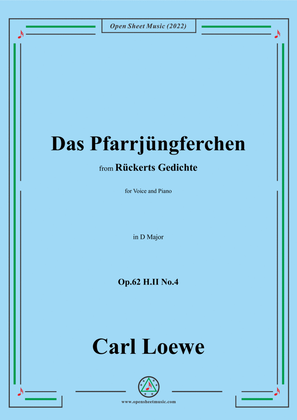 Book cover for Loewe-Das Pfarrjüngferchen,Op.62 H.II No.4,in D Major