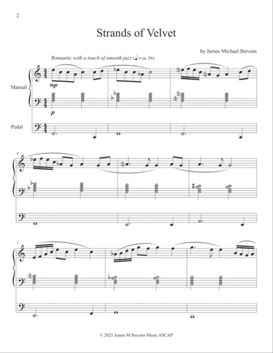 Strands of Velvet - Organ Composition Strands of Velvet - Organ Composition Organ Solo scores gallery preview page 2