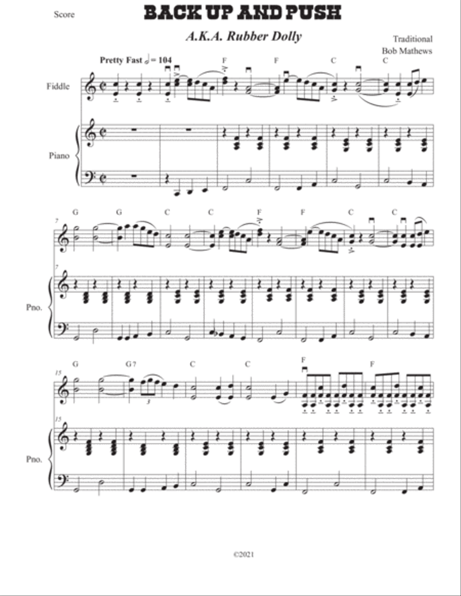 Back Up And Push for Fiddle Violin Solo scores gallery preview page 5
