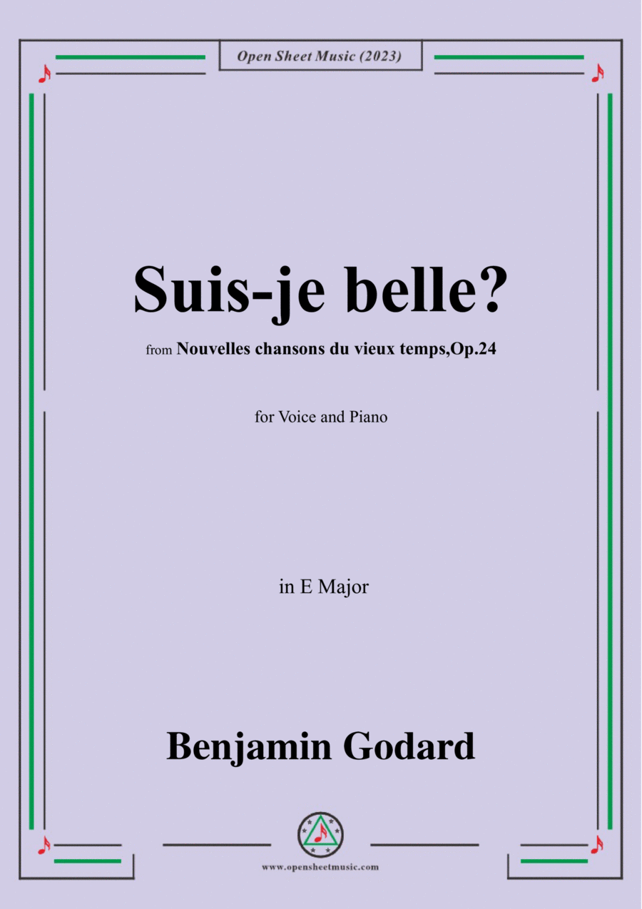 B. Godard-Suis-je belle?in E Major,Op.24 No.1 Voice scores gallery preview page 1