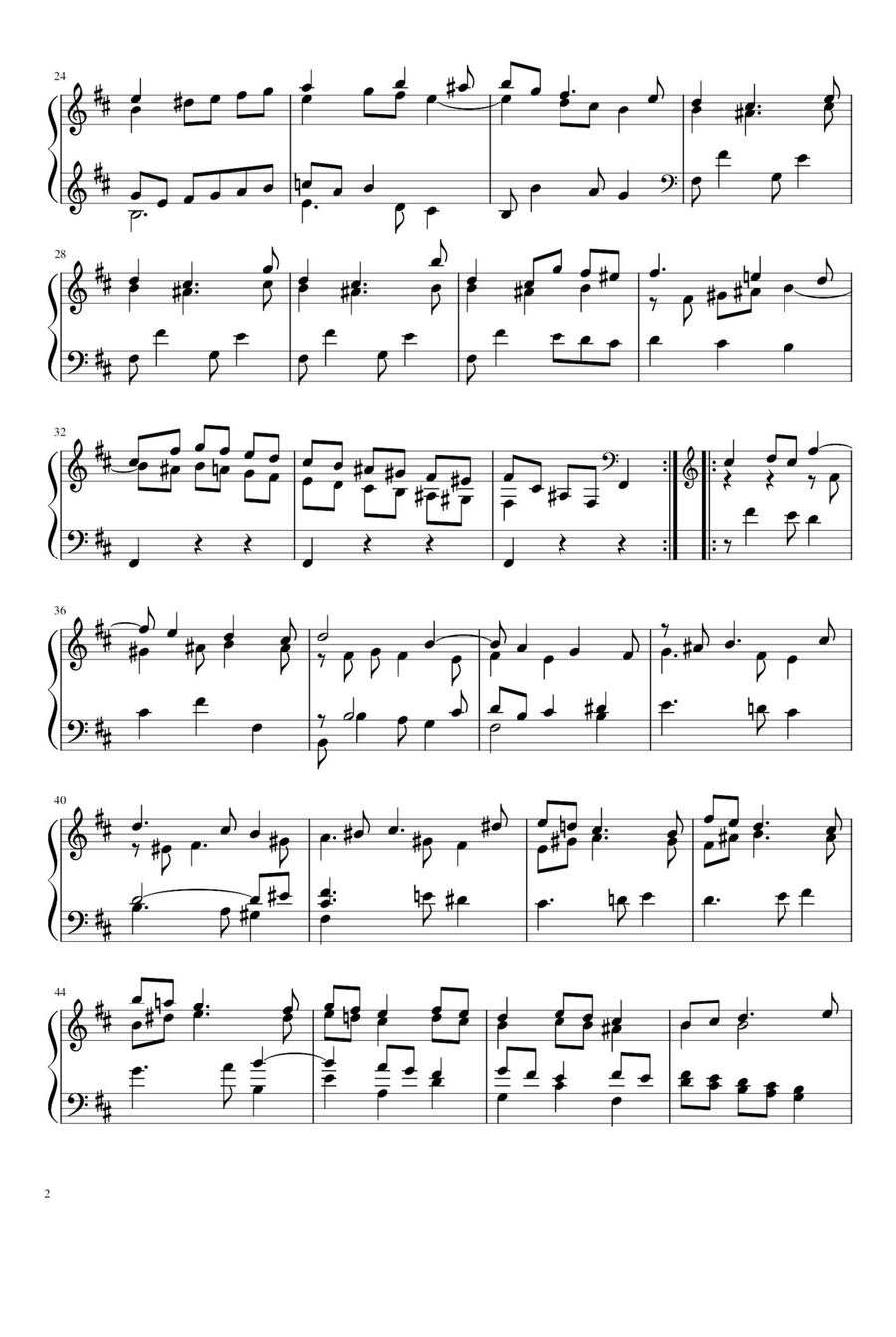 Scarlatti Sonata B minor k87 L33 - Domenico Scarlatti Piano Solo scores gallery preview page 2