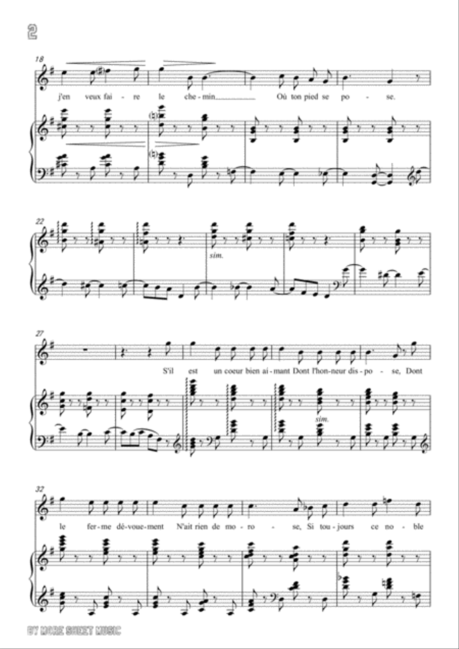 Franck-S'il est un charmant gazon in G Major,for voice and piano Voice Solo scores gallery preview page 4