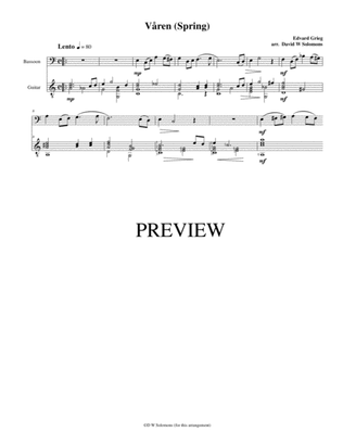 Book cover for Våren (Spring) for bassoon and guitar