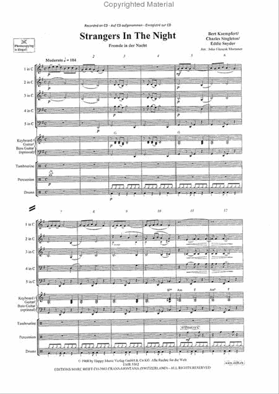 Strangers In The Night Strangers In The Night Concert Band scores gallery preview page 3