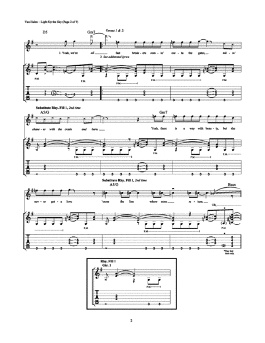 Light Up The Sky Light Up The Sky Electric Guitar scores gallery preview page 2