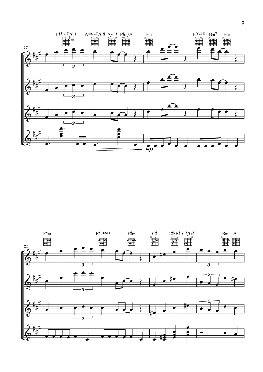 Theme From Spider Man Guitar Ensemble scores gallery preview page 3