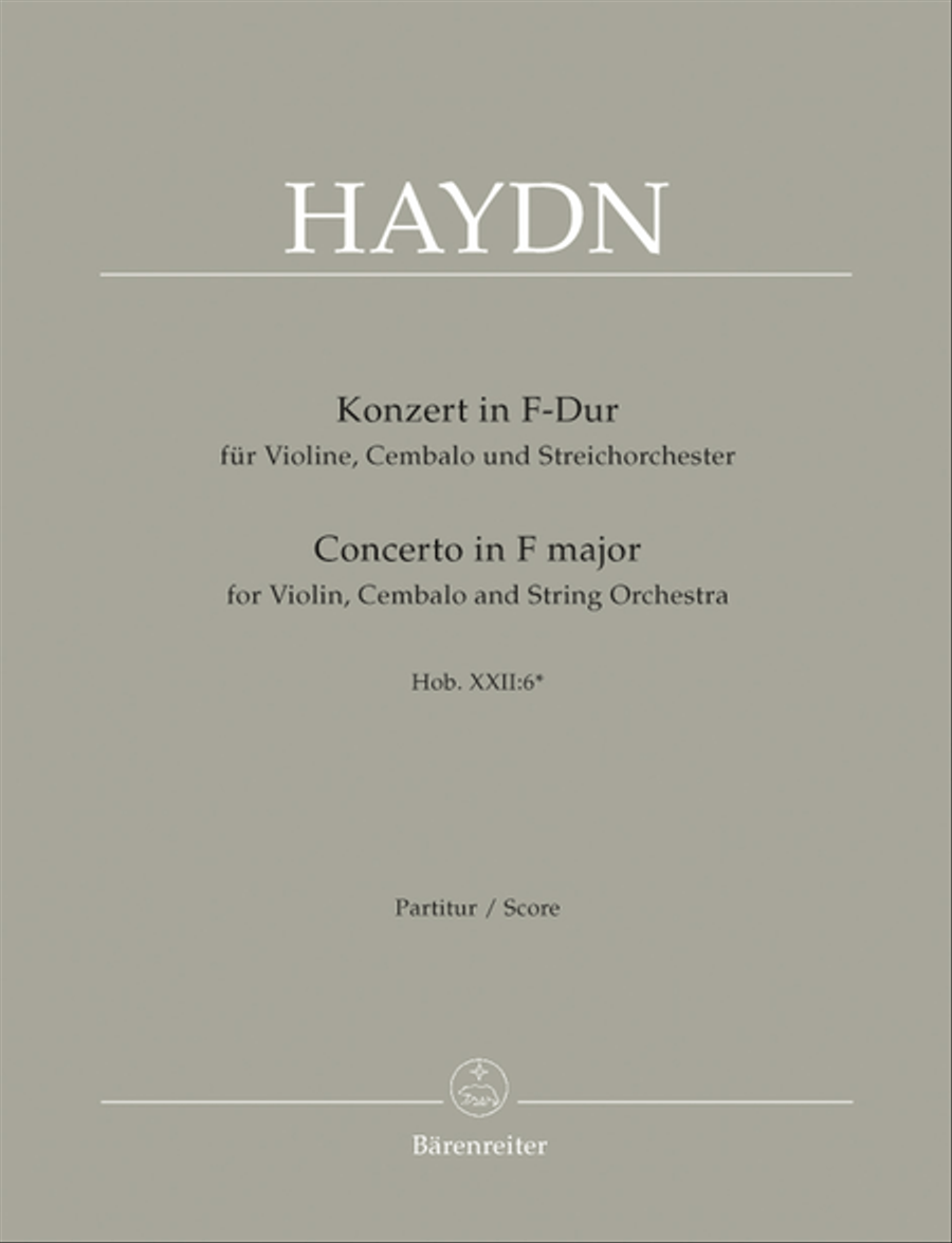 Concerto for Violin, Harpsichord and Strings F major Hob XVIII:6* String Orchestra scores gallery preview page 1
