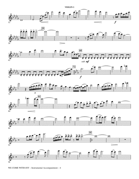 We Come With Joy Orchestration - Violin 1