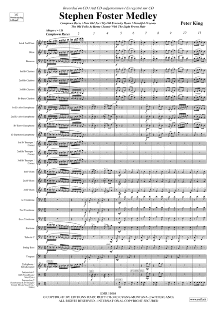 Stephen Foster Medley Concert Band scores gallery preview page 4