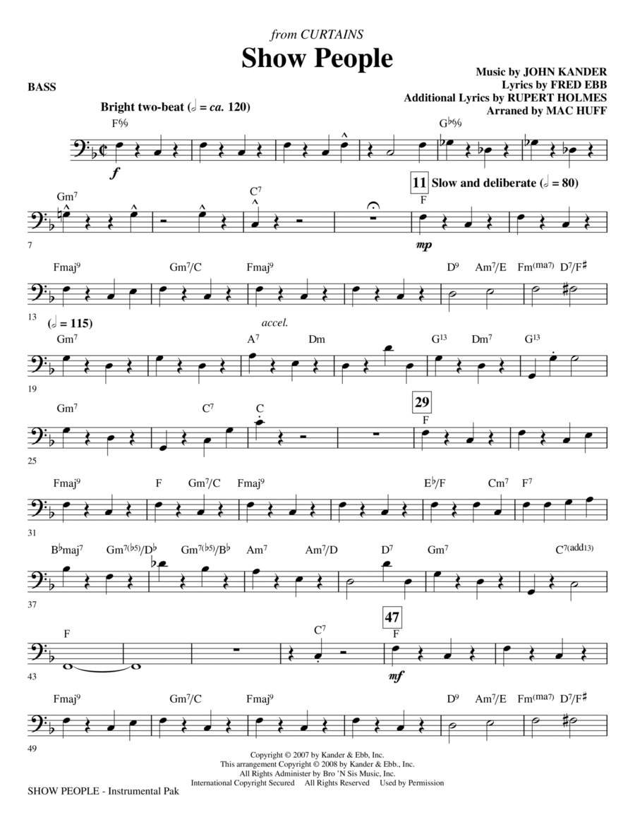 Show People - Bass Show People - Bass Choir scores gallery preview page 1