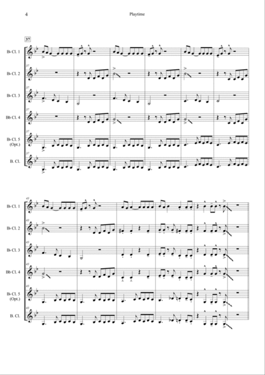 Playtime Woodwind Quintet scores gallery preview page 5