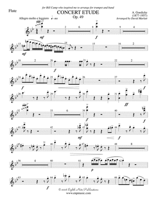 Book cover for Concert Etude, Op. 49 (Solo Trumpet and Concert Band): Flute