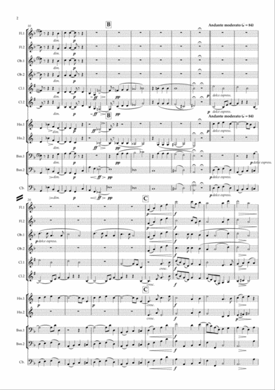 Fauré: Requiem Op.48 (Complete) - symphonic wind/bass Large Ensemble scores gallery preview page 2