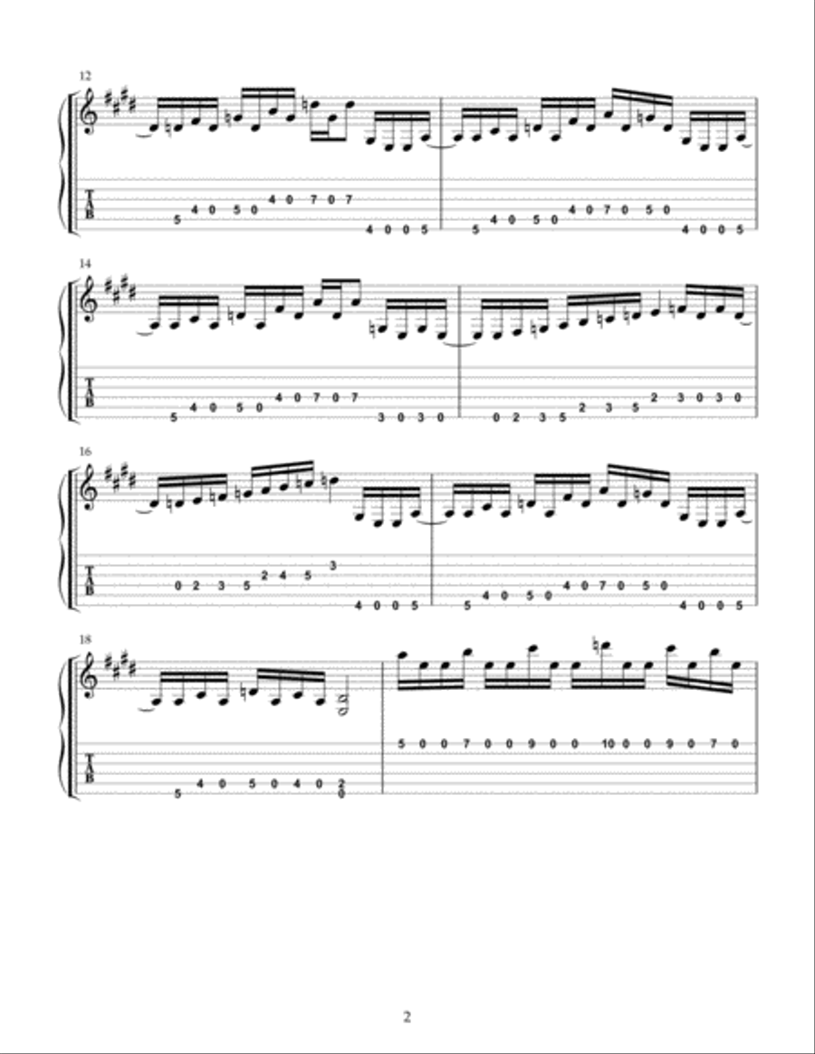 Lift Off Guitar Tablature scores gallery preview page 2