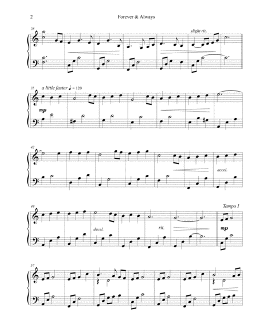 Forever & Always Piano Solo scores gallery preview page 2
