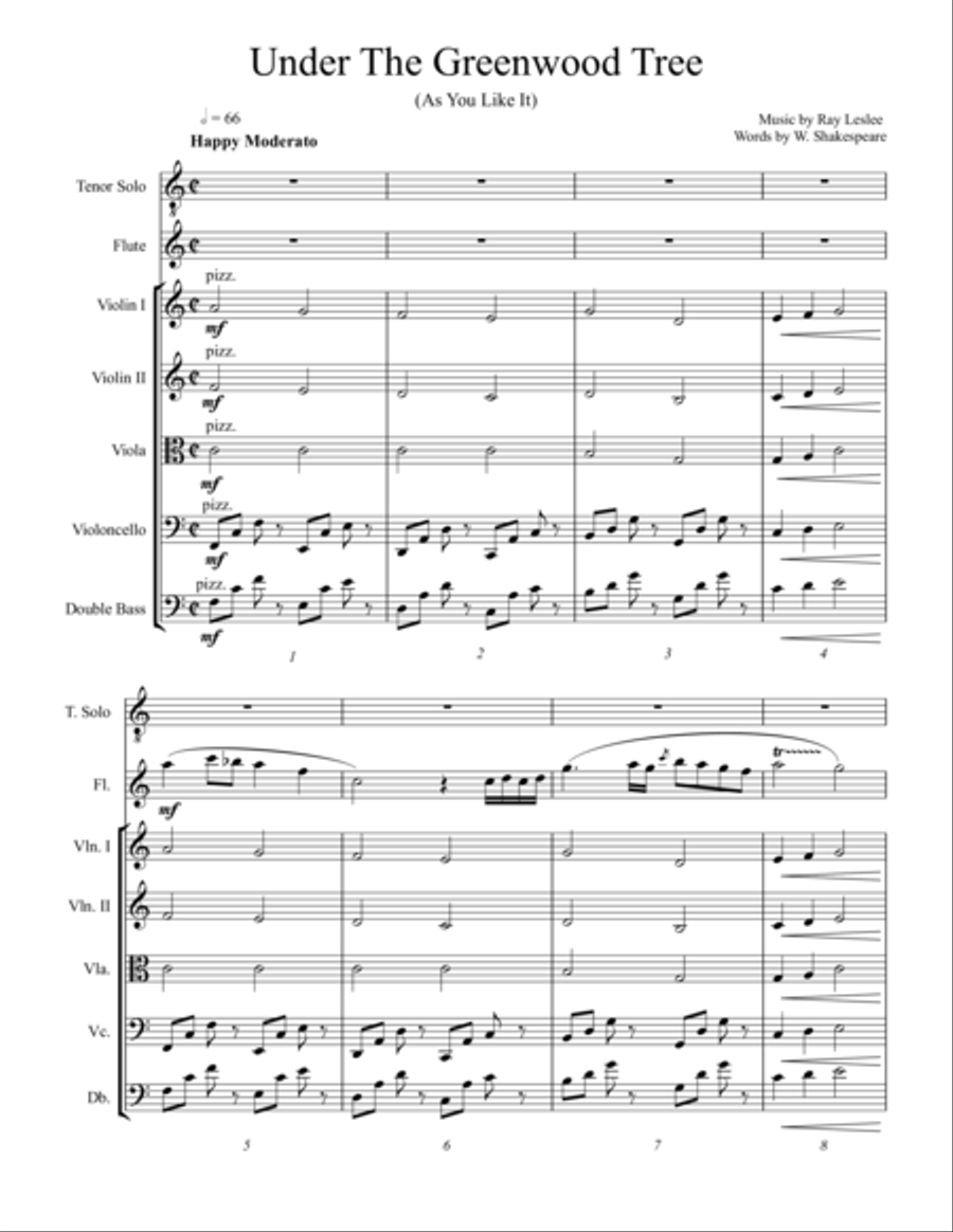 Under The Greenwood Tree Small Ensemble scores gallery preview page 1