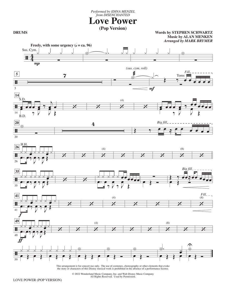 Love Power (from Disenchanted) (arr. Mark Brymer) - Drums by Idina Menzel Choir - Digital Sheet Music