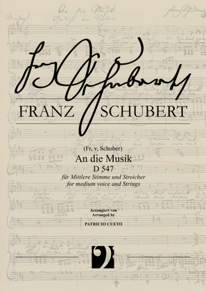 Book cover for An die Musik D547 (Franz Schubert) - arranged for Medium voice and Strings