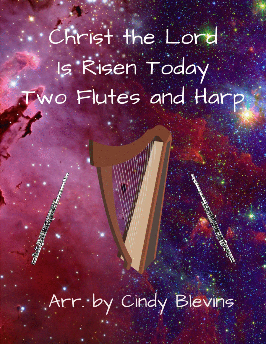 Christ the Lord Is Risen Today, Two Flutes and Harp Flute Duet scores gallery preview page 1