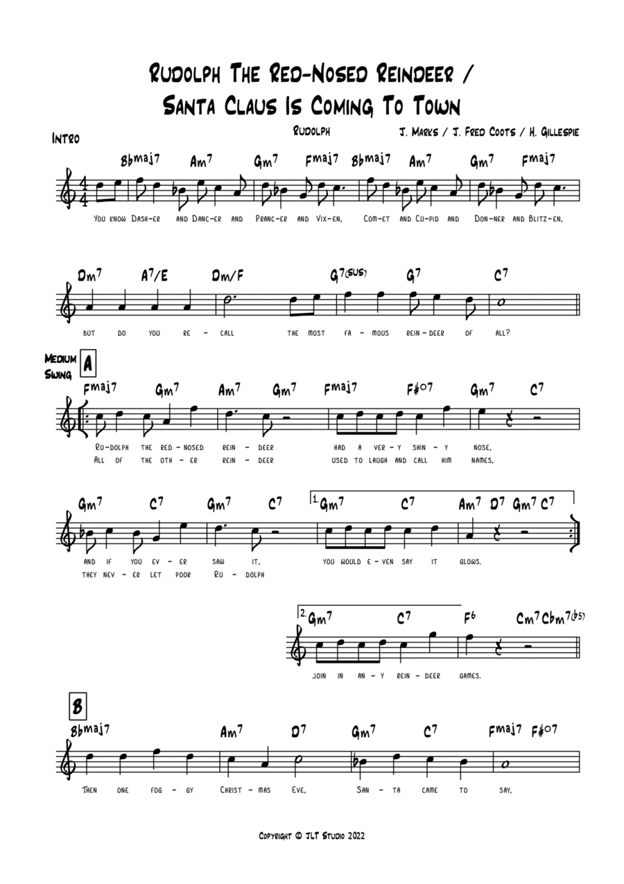 Rudolph The Red-nosed Reindeer Piano scores gallery preview page 1