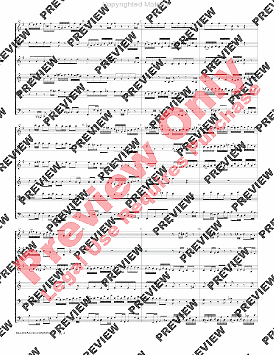 Brandenburg Concerto #3 Brass Quintet scores gallery preview page 5