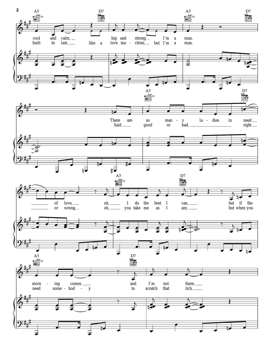 I'm A Man Piano, Vocal, Guitar scores gallery preview page 2