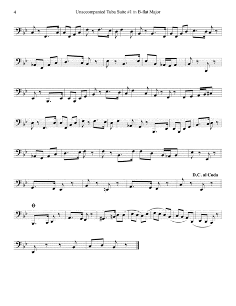 Unaccompanied Tuba Suite #1 in B-flat Major Tuba scores gallery preview page 5