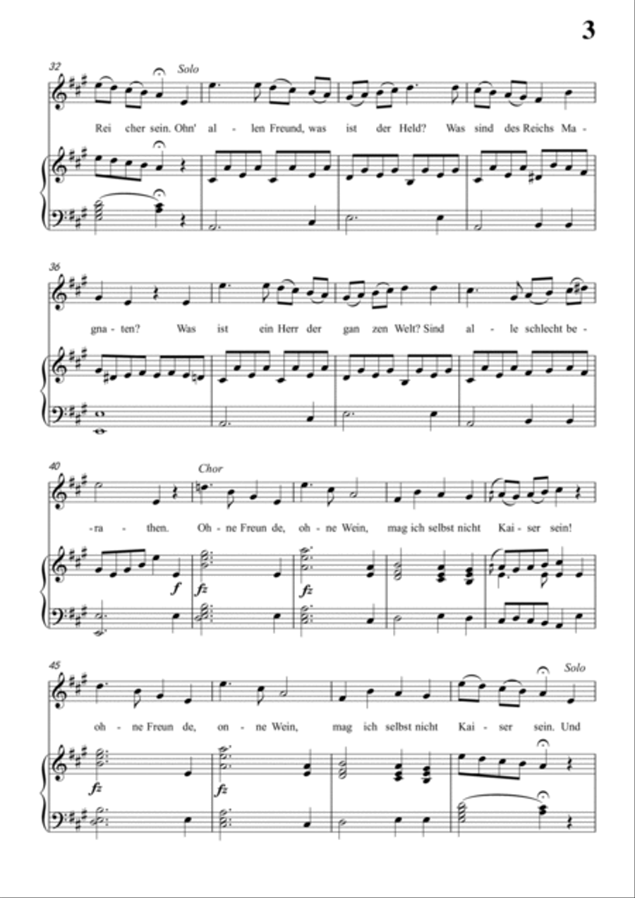 Schubert-Trinklied in A for Vocal and Piano Voice scores gallery preview page 4