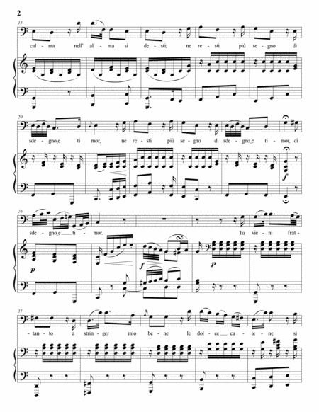 Ridente la calma, K. 152 (C major, bass clef)
