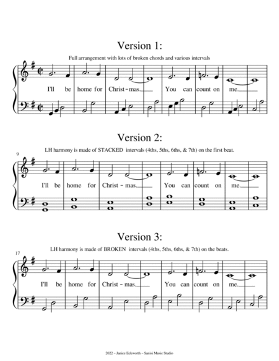 I'll Be Home For Christmas Harp scores gallery preview page 2