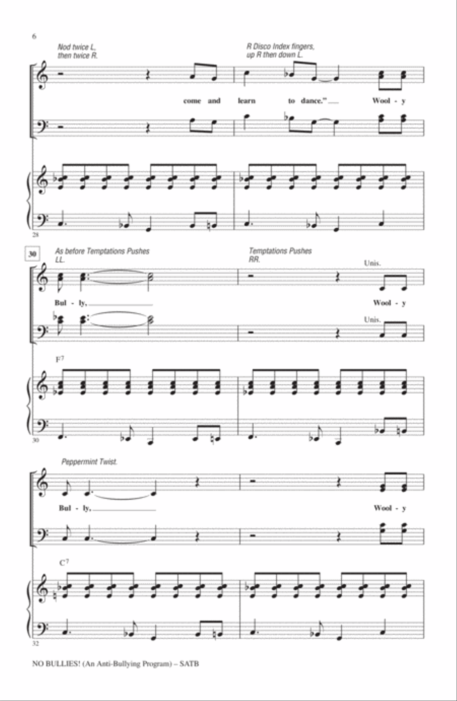 No Bullies! Get Real! 4-Part scores gallery preview page 4