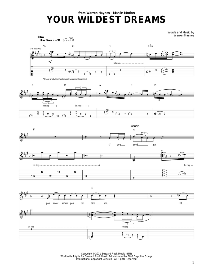 Your Wildest Dream Your Wildest Dream Acoustic Guitar scores gallery preview page 1
