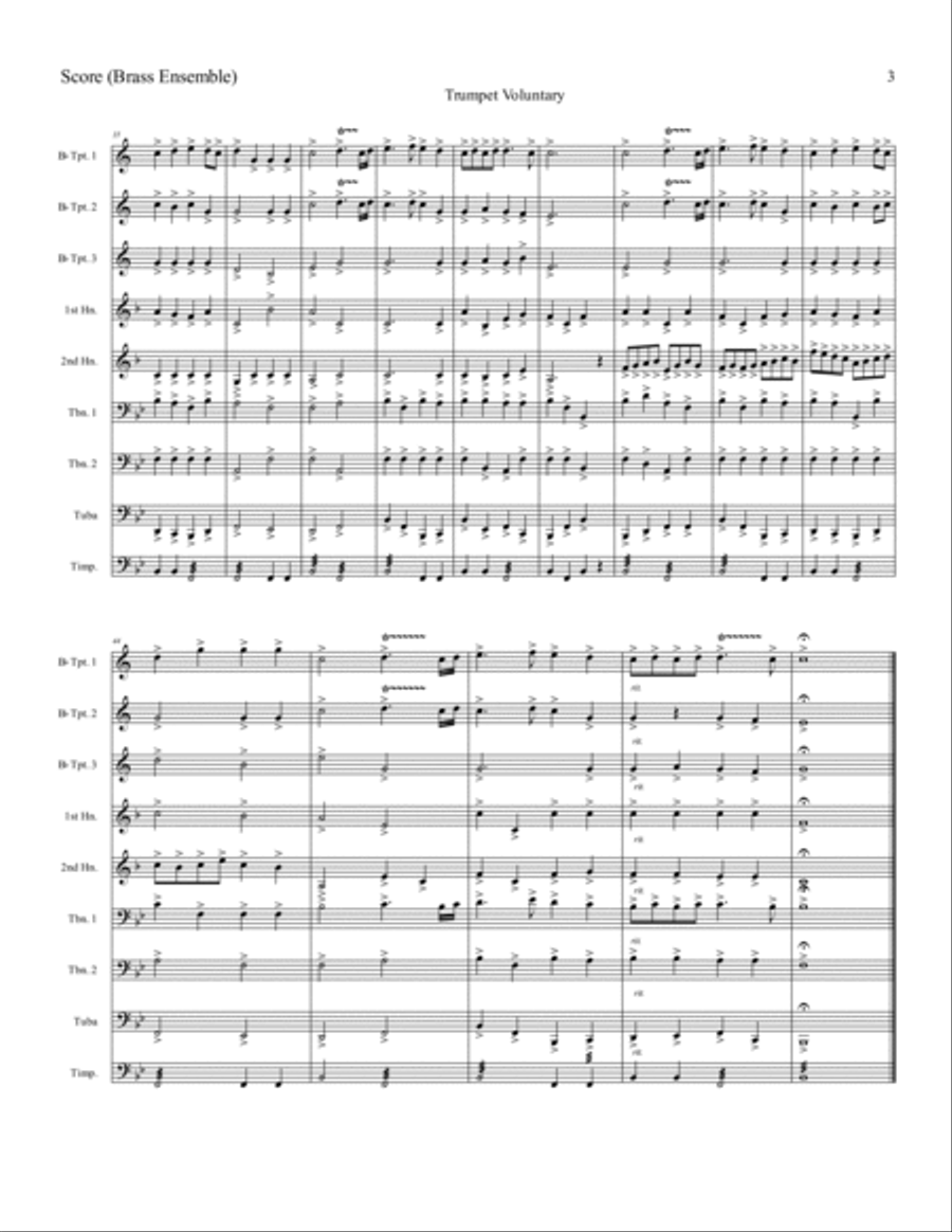 Trumpet Voluntary Brass Ensemble scores gallery preview page 4