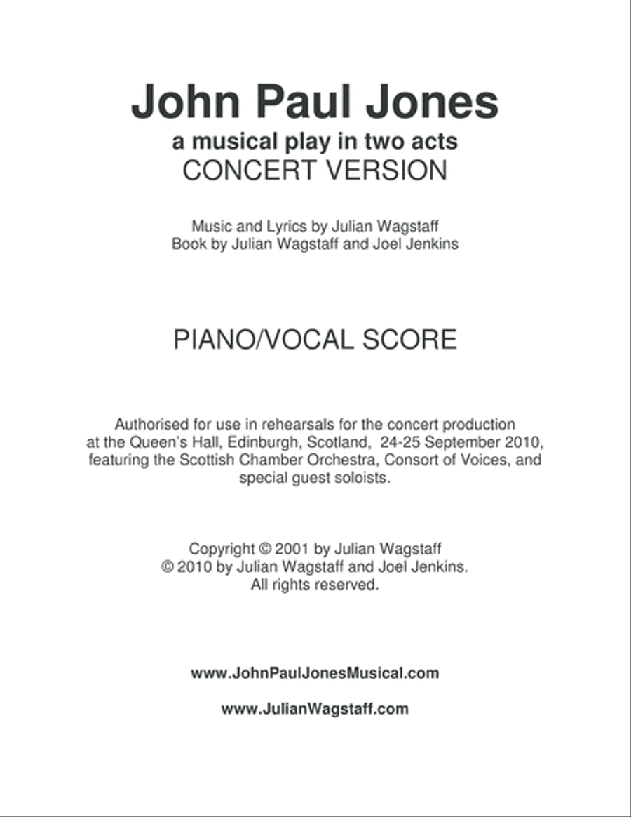 John Paul Jones - a musical (complete vocal score - 2010 concert version) 4-Part scores gallery preview page 2