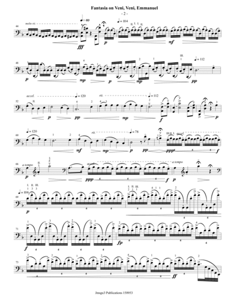 Guthrie: Fantasia on Veni, Veni, Emmanuel for Solo Cello image number null