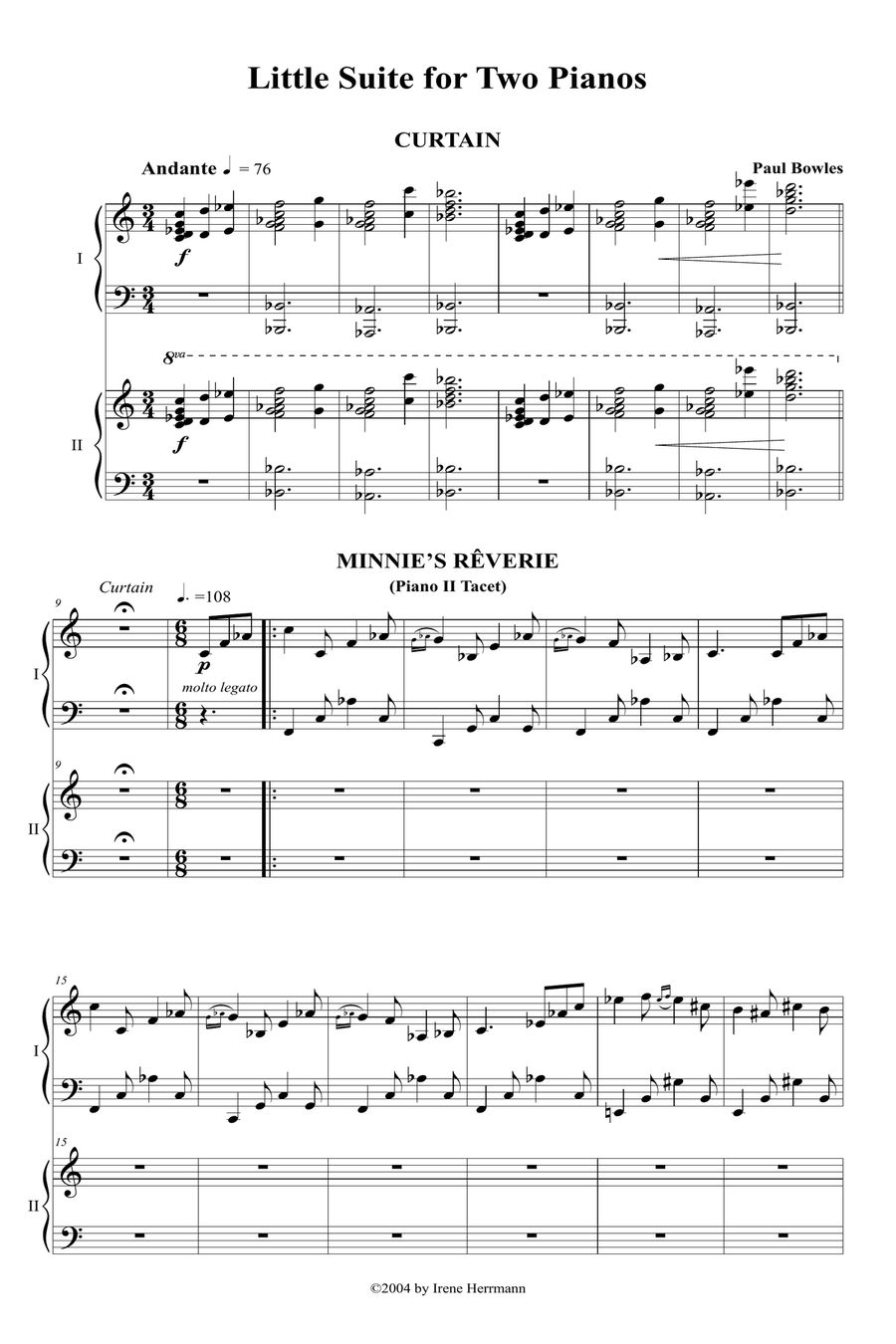 Little Suite for Two Pianos 2 Pianos, 4-Hands scores gallery preview page 1