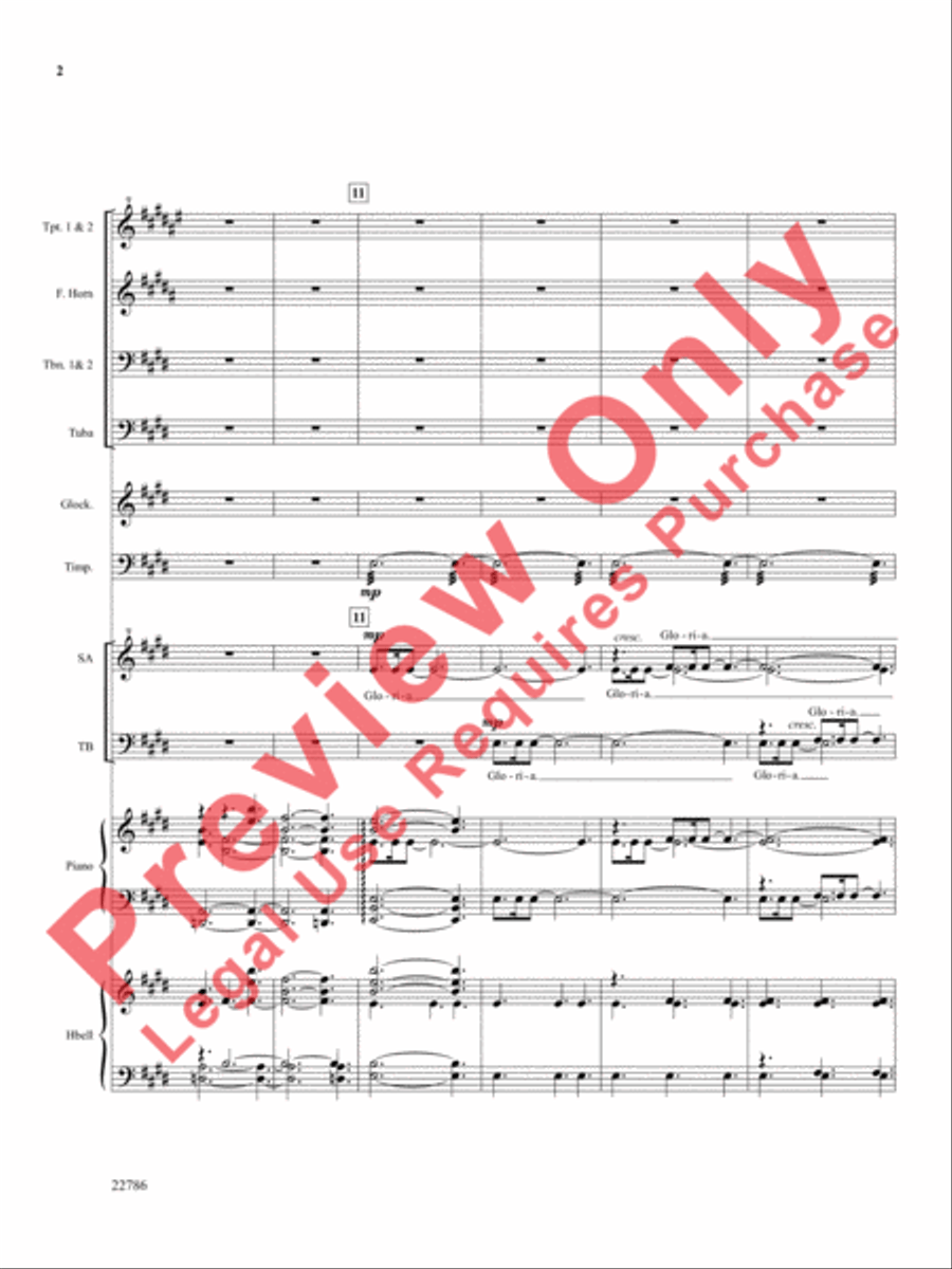 Gloria for Christmas Choir scores gallery preview page 3